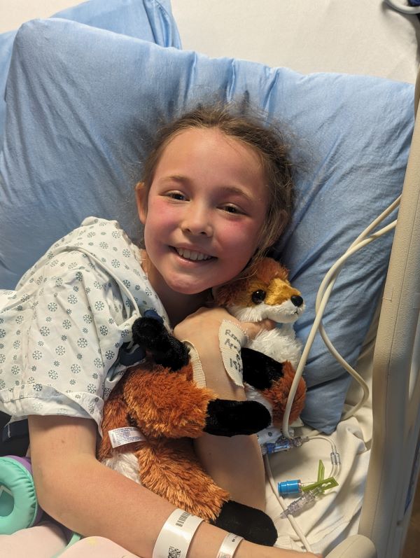 Fae at the hospital, undergoing cancer treatment